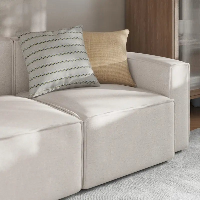 Canapé modulaire 1 place avec accoudoir droit Gris / Crème / Gris foncé