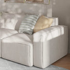 Canapé modulaire 1 place avec accoudoir droit Gris / Crème / Gris foncé