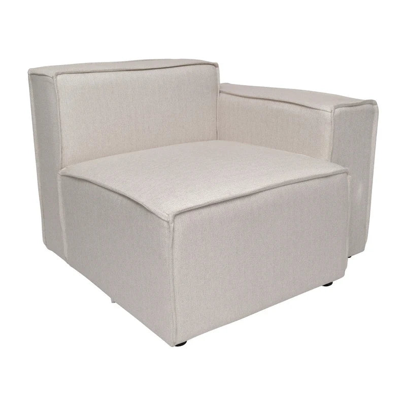 Canapé modulaire 1 place avec accoudoir droit Gris / Crème / Gris foncé