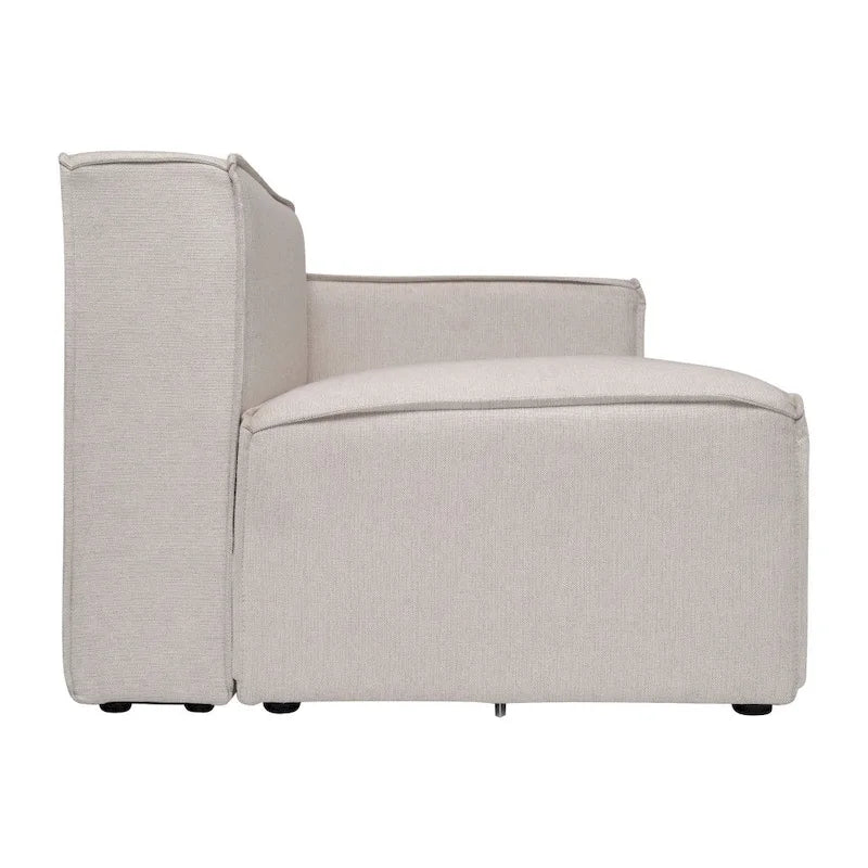 Canapé modulaire 1 place avec accoudoir droit Gris / Crème / Gris foncé