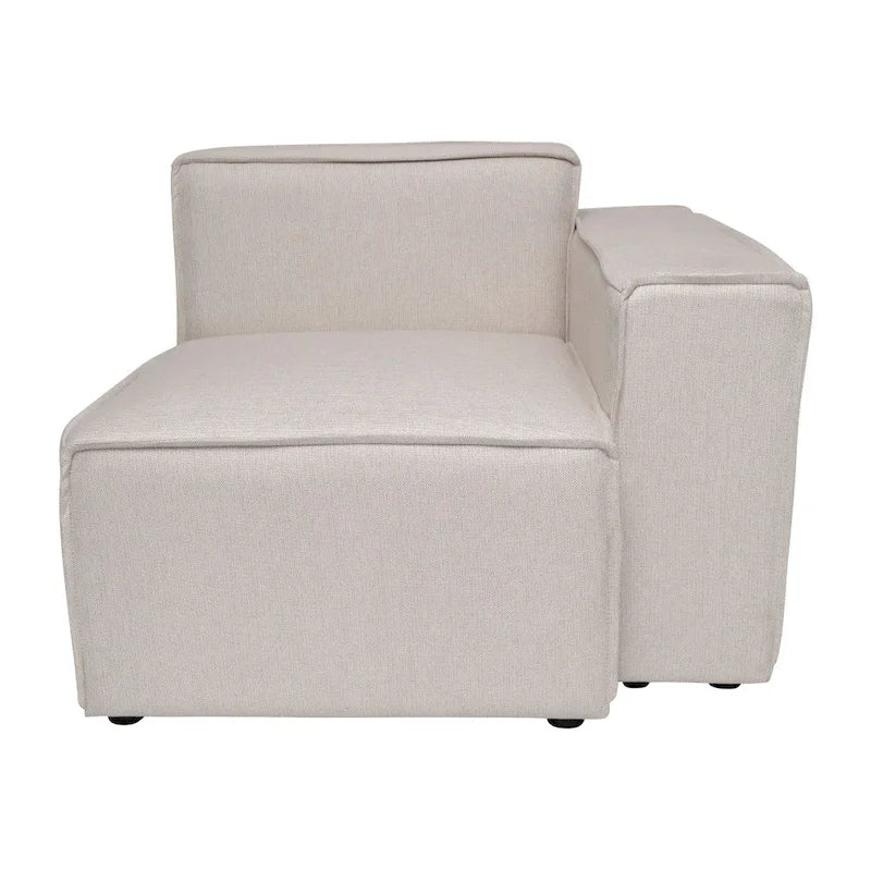 Canapé modulaire 1 place avec accoudoir droit Gris / Crème / Gris foncé