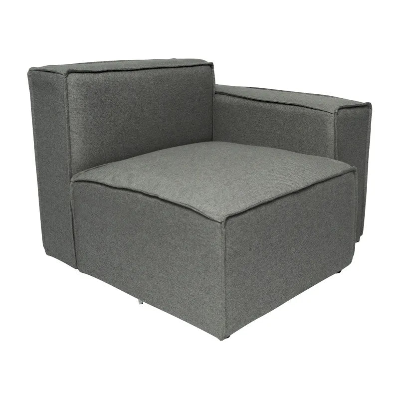 Canapé modulaire 1 place avec accoudoir droit Gris / Crème / Gris foncé