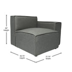 Canapé modulaire 1 place avec accoudoir droit Gris / Crème / Gris foncé