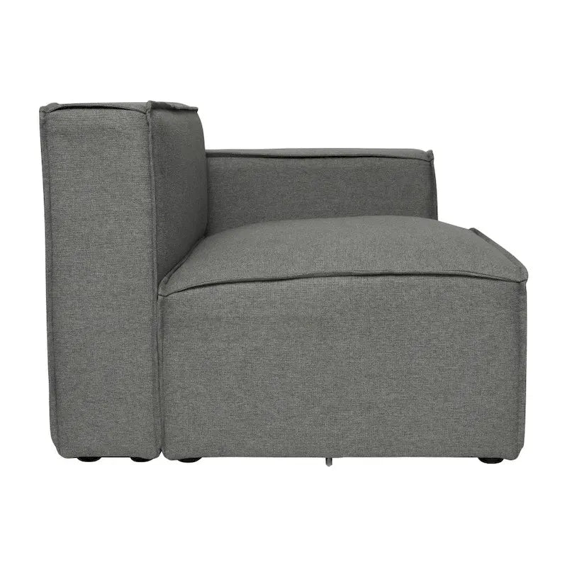 Canapé modulaire 1 place avec accoudoir droit Gris / Crème / Gris foncé