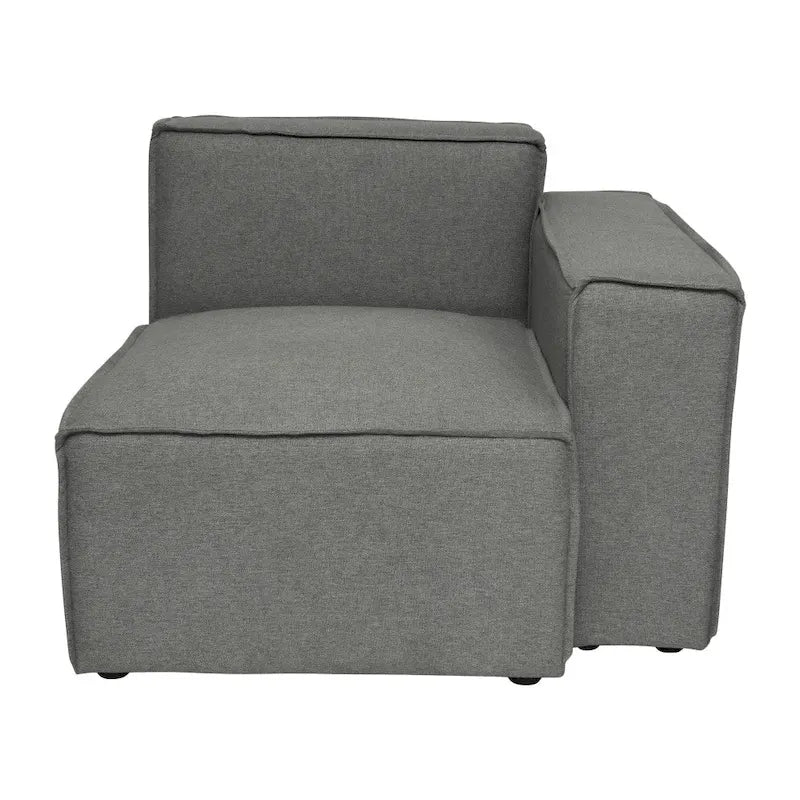 Canapé modulaire 1 place avec accoudoir droit Gris / Crème / Gris foncé