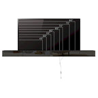 Meuble TV flottant mural noir ultra-brillant, 2 pièces