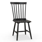 Chaise de salle à manger Windsor noire / naturelle, dossier à fuseaux sans accoudoirs, lot de 2