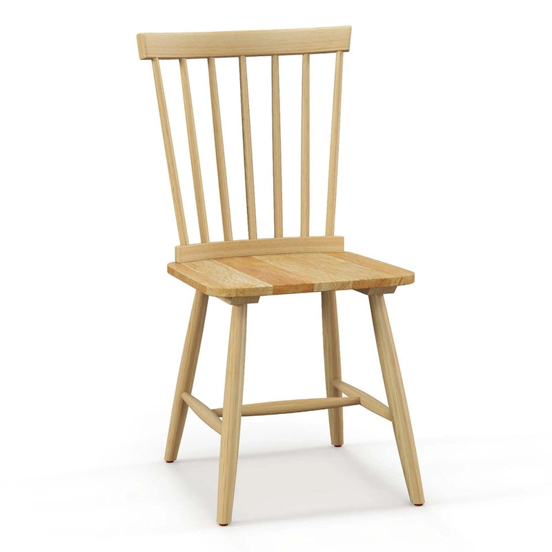 Chaise de salle à manger Windsor noire / naturelle, dossier à fuseaux sans accoudoirs, lot de 2