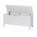 Banc de rangement gris/blanc avec charnières de sécurité, 45/76 cm, 1 personne