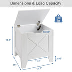 Banc de rangement gris/blanc avec charnières de sécurité, 45/76 cm, 1 personne