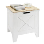 Banc de rangement gris/blanc avec charnières de sécurité, 45/76 cm, 1 personne