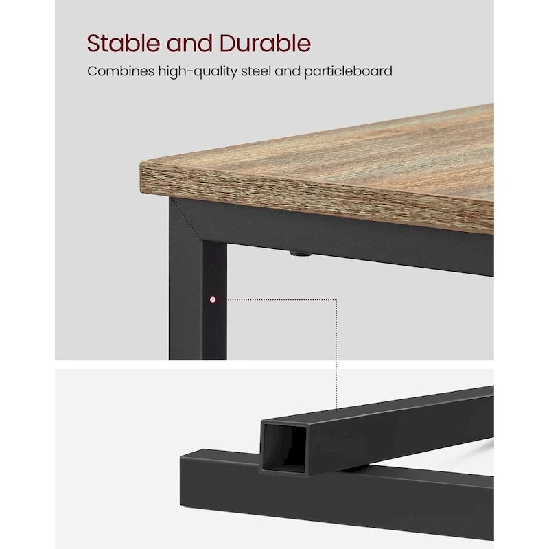 Table de chevet étroite avec station de charge, 1 personne - Noir / Gris-beige / Marron rustique / Chêne