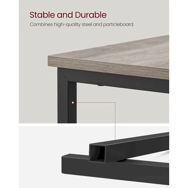 Table de chevet étroite avec station de charge, 1 personne - Noir / Gris-beige / Marron rustique / Chêne
