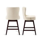Tabouret de bar pivotant style milieu de siècle gris foncé / noir / marron / blanc cassé, lot de 4