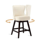 Tabouret de bar pivotant style milieu de siècle gris foncé / noir / marron / blanc cassé, lot de 4