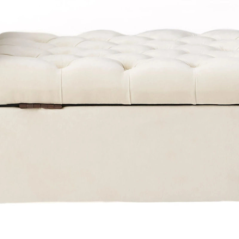 Banc de rangement capitonné avec accoudoirs arrondis et dessus relevable — Beige / Bleu clair / Gris clair / Gris foncé / Marron / Bleu marine, 1 place
