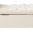 Banc de rangement capitonné avec accoudoirs arrondis et dessus relevable — Beige / Bleu clair / Gris clair / Gris foncé / Marron / Bleu marine, 1 place