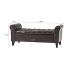 Banc de rangement capitonné avec accoudoirs arrondis et dessus relevable — Beige / Bleu clair / Gris clair / Gris foncé / Marron / Bleu marine, 1 place