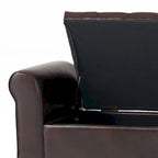 Banc de rangement capitonné avec accoudoirs arrondis et dessus relevable — Beige / Bleu clair / Gris clair / Gris foncé / Marron / Bleu marine, 1 place