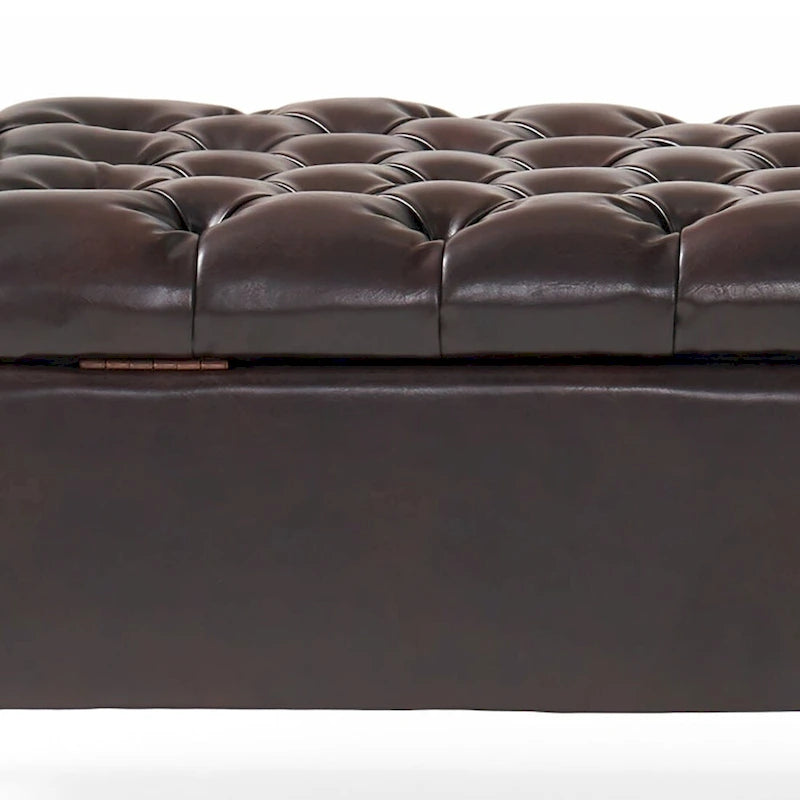 Banc de rangement capitonné avec accoudoirs arrondis et dessus relevable — Beige / Bleu clair / Gris clair / Gris foncé / Marron / Bleu marine, 1 place