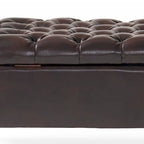 Banc de rangement capitonné avec accoudoirs arrondis et dessus relevable — Beige / Bleu clair / Gris clair / Gris foncé / Marron / Bleu marine, 1 place