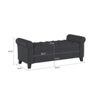 Banc de rangement capitonné avec accoudoirs arrondis et dessus relevable — Beige / Bleu clair / Gris clair / Gris foncé / Marron / Bleu marine, 1 place