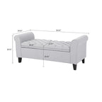 Banc de rangement capitonné avec accoudoirs arrondis et dessus relevable — Beige / Bleu clair / Gris clair / Gris foncé / Marron / Bleu marine, 1 place