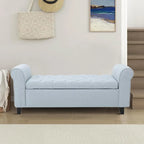 Banc de rangement capitonné avec accoudoirs arrondis et dessus relevable — Beige / Bleu clair / Gris clair / Gris foncé / Marron / Bleu marine, 1 place