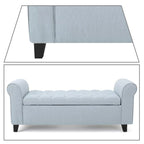Banc de rangement capitonné avec accoudoirs arrondis et dessus relevable — Beige / Bleu clair / Gris clair / Gris foncé / Marron / Bleu marine, 1 place