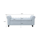 Banc de rangement capitonné avec accoudoirs arrondis et dessus relevable — Beige / Bleu clair / Gris clair / Gris foncé / Marron / Bleu marine, 1 place