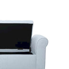 Banc de rangement capitonné avec accoudoirs arrondis et dessus relevable — Beige / Bleu clair / Gris clair / Gris foncé / Marron / Bleu marine, 1 place