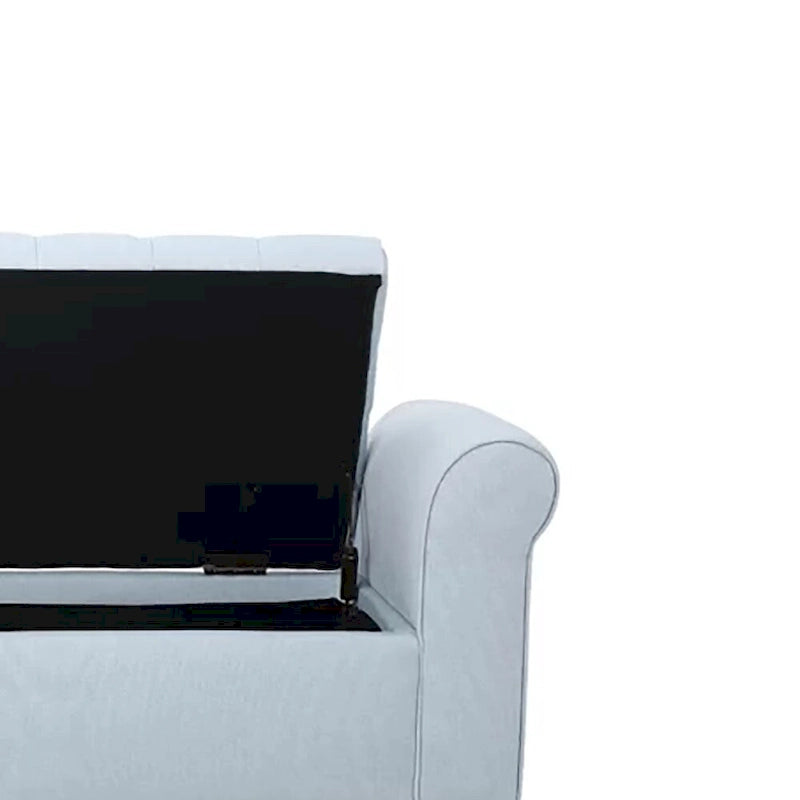 Banc de rangement capitonné avec accoudoirs arrondis et dessus relevable — Beige / Bleu clair / Gris clair / Gris foncé / Marron / Bleu marine, 1 place