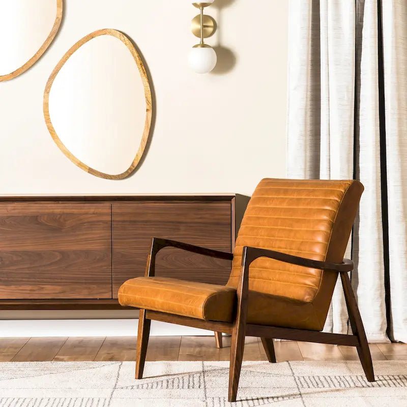 Poly & Bark Rowan Lounge Chair - Full Grain Genuine Italian Leather