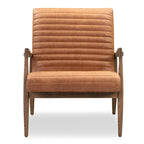 Fauteuil en cuir pleine fleur, Bleu nuit / Cacao Madagascar / Cognac, 1 place