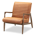 Fauteuil en cuir pleine fleur, Bleu nuit / Cacao Madagascar / Cognac, 1 place