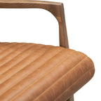Fauteuil en cuir pleine fleur, Bleu nuit / Cacao Madagascar / Cognac, 1 place