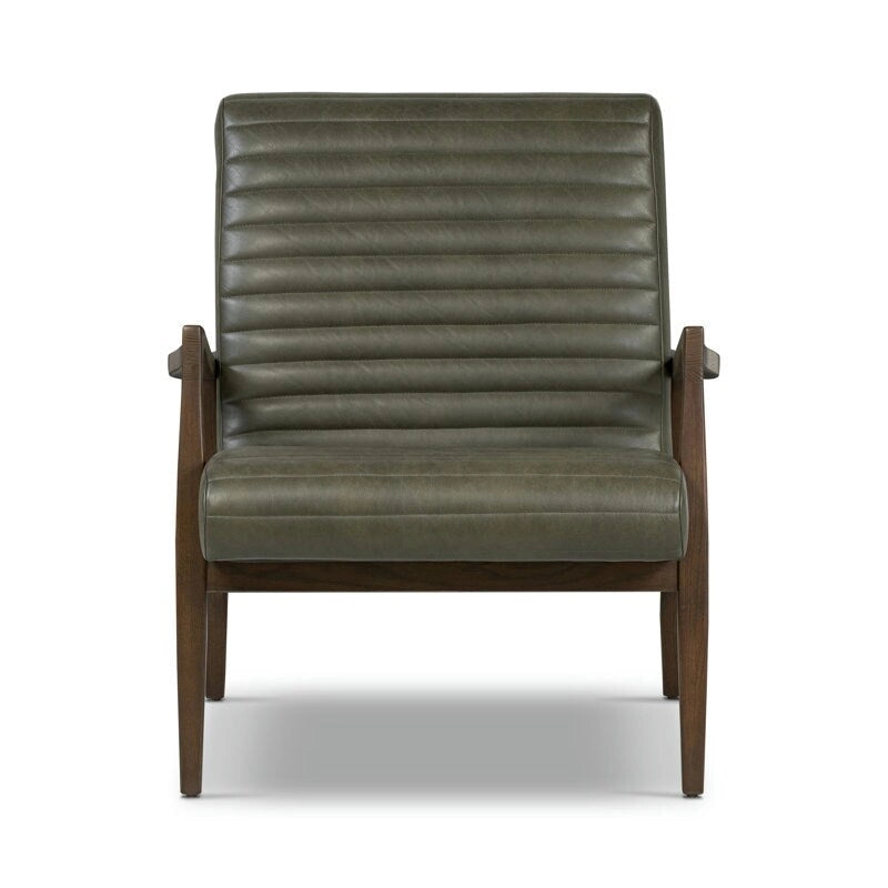 Fauteuil en cuir pleine fleur, Bleu nuit / Cacao Madagascar / Cognac, 1 place