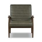 Fauteuil en cuir pleine fleur, Bleu nuit / Cacao Madagascar / Cognac, 1 place