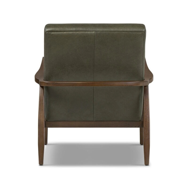 Fauteuil en cuir pleine fleur, Bleu nuit / Cacao Madagascar / Cognac, 1 place