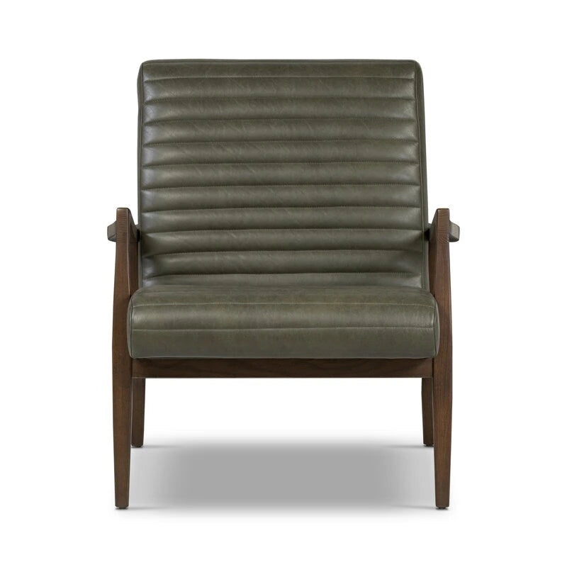 Fauteuil en cuir pleine fleur, Bleu nuit / Cacao Madagascar / Cognac, 1 place