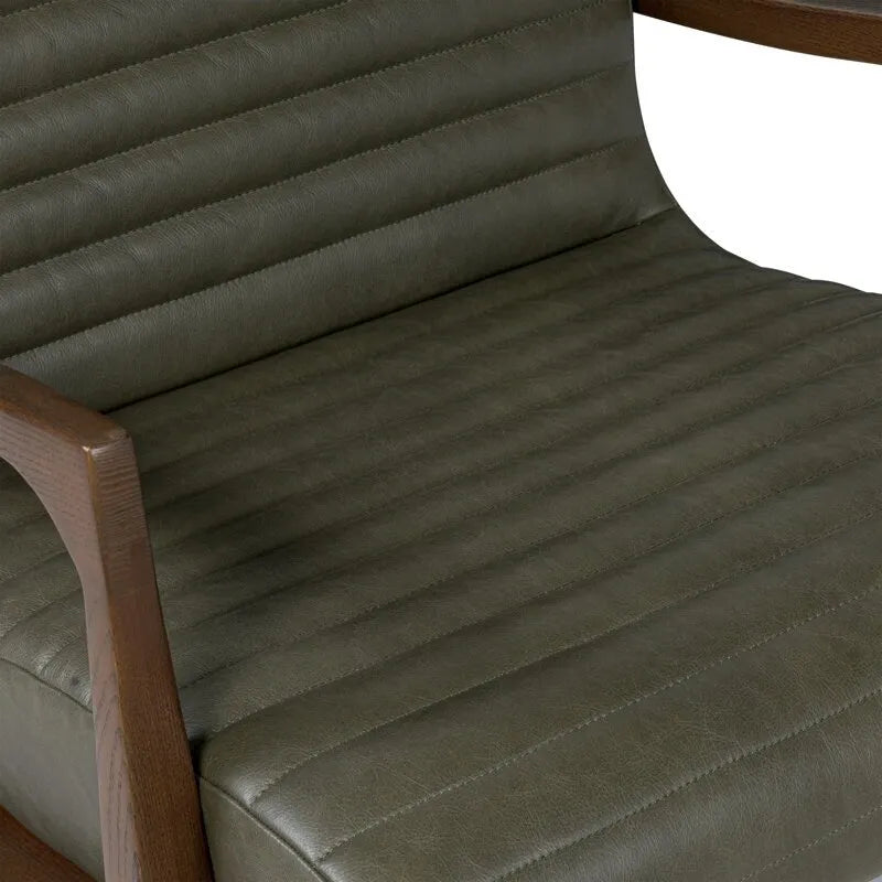 Fauteuil en cuir pleine fleur, Bleu nuit / Cacao Madagascar / Cognac, 1 place