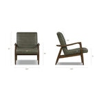 Fauteuil en cuir pleine fleur, Bleu nuit / Cacao Madagascar / Cognac, 1 place