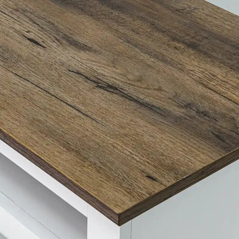 Meuble TV blanc avec portes coulissantes façon grange, 173 cm, convient aux téléviseurs jusqu'à 198 cm