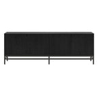Meuble TV 178 cm pour TV jusqu'à 78", Aulne Blanc / Grain Noir / Blanc, Porte Cannelée