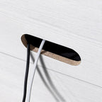 Meuble TV 178 cm pour TV jusqu'à 78", Aulne Blanc / Grain Noir / Blanc, Porte Cannelée