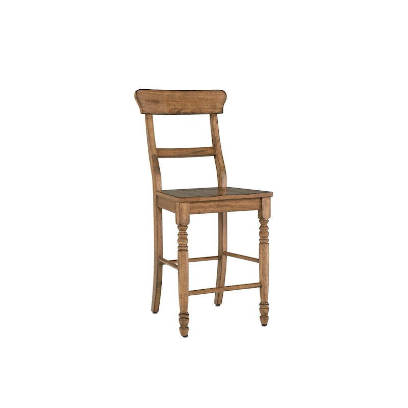 Chaises de comptoir à dossier échelle antiques, lot de 2