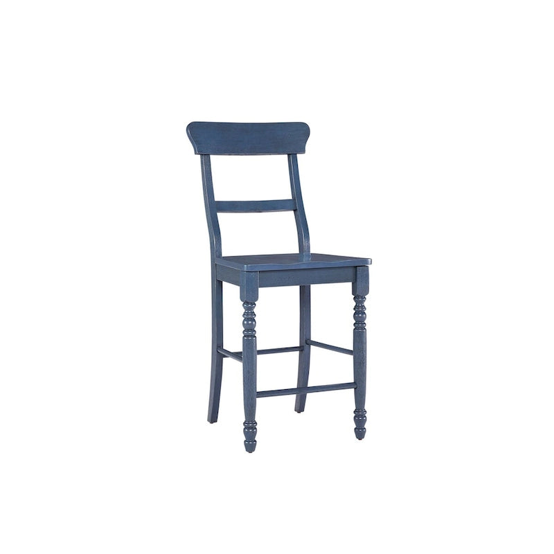 Chaises de comptoir à dossier échelle antiques, lot de 2