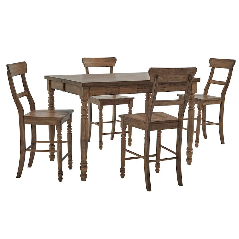 Chaises de comptoir à dossier échelle antiques, lot de 2