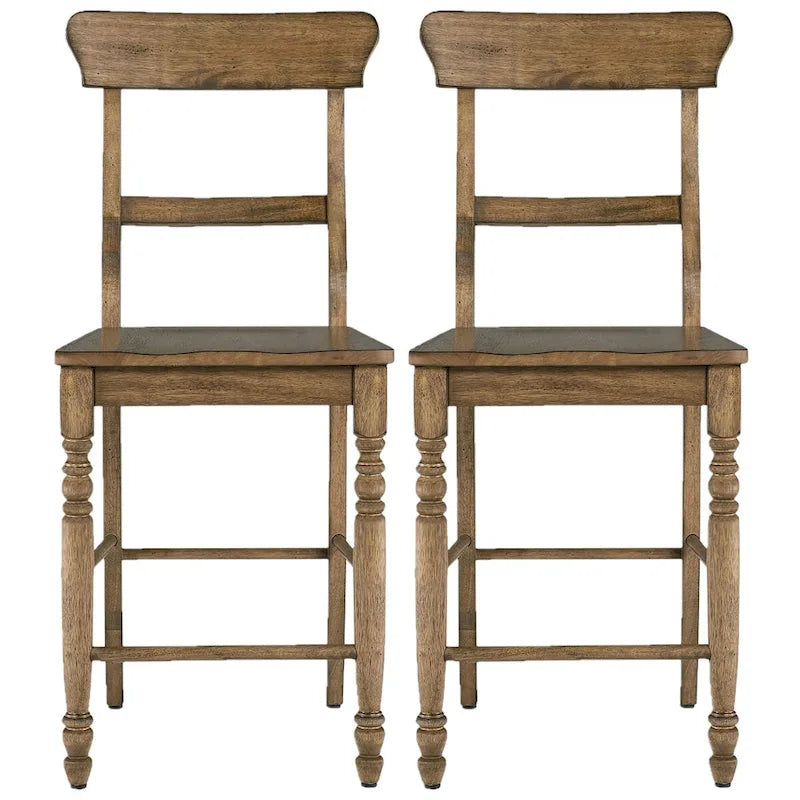 Chaises de comptoir à dossier échelle antiques, lot de 2