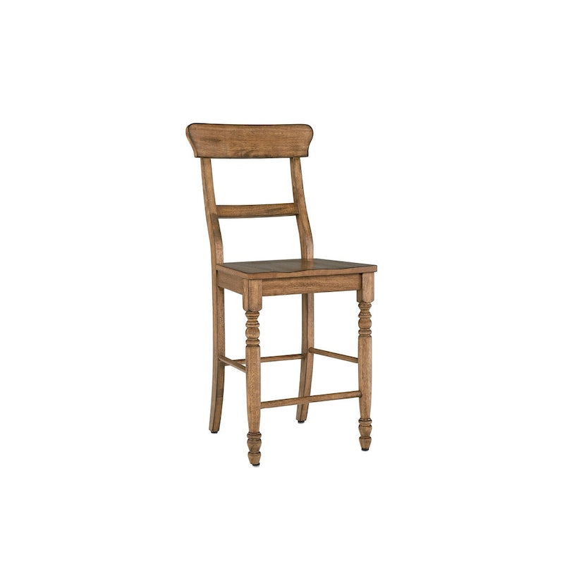 Chaises de comptoir à dossier échelle antiques, lot de 2